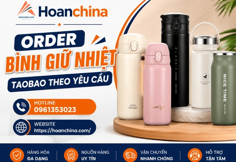 Order bình giữ nhiệt Taobao