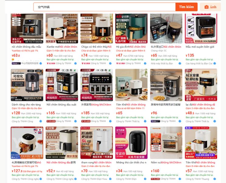 Nguồn nhập nồi chiên không dầu Trung Quốc giá tốt