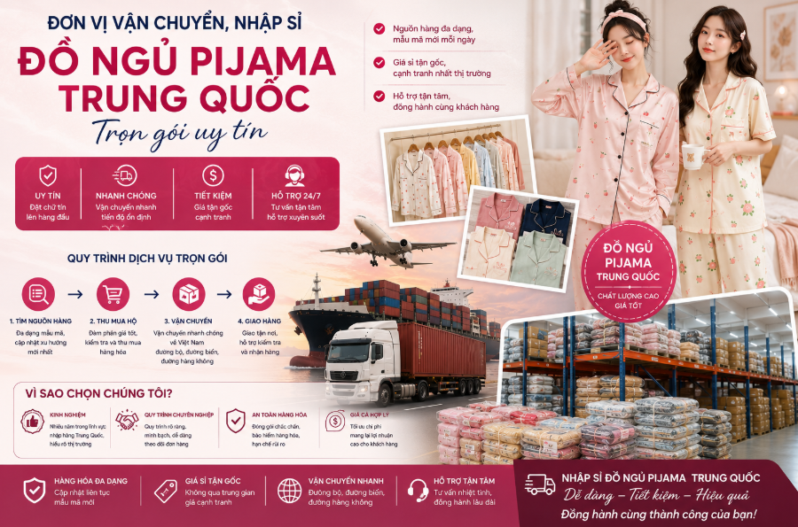 Nguồn nhập đồ ngủ Pijama Trung Quốc giá rẻ